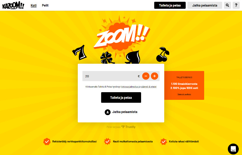 kazoom casino kokemuksia