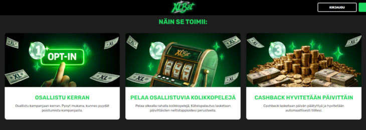 xlbet käteispalautus