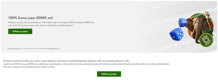 casimba tervetuliaisbonus