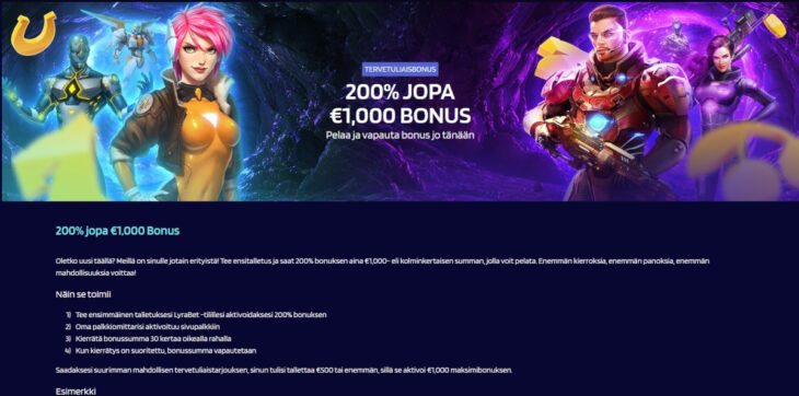 lyrabet tervetuliaisbonus