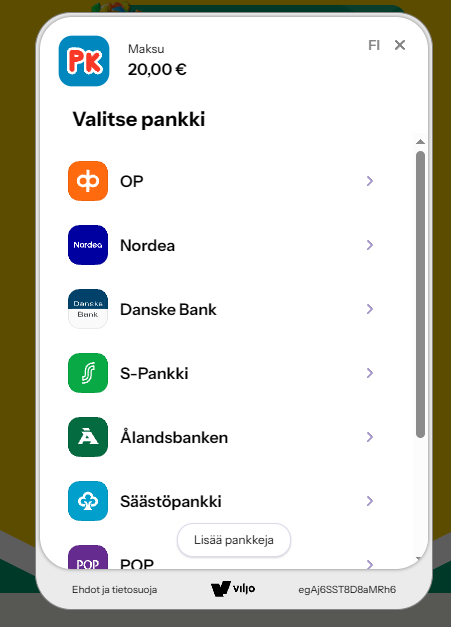 pelikioski maksut
