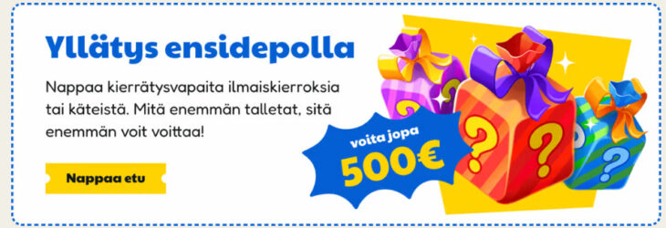 pelikioski tervetuliaisbonus