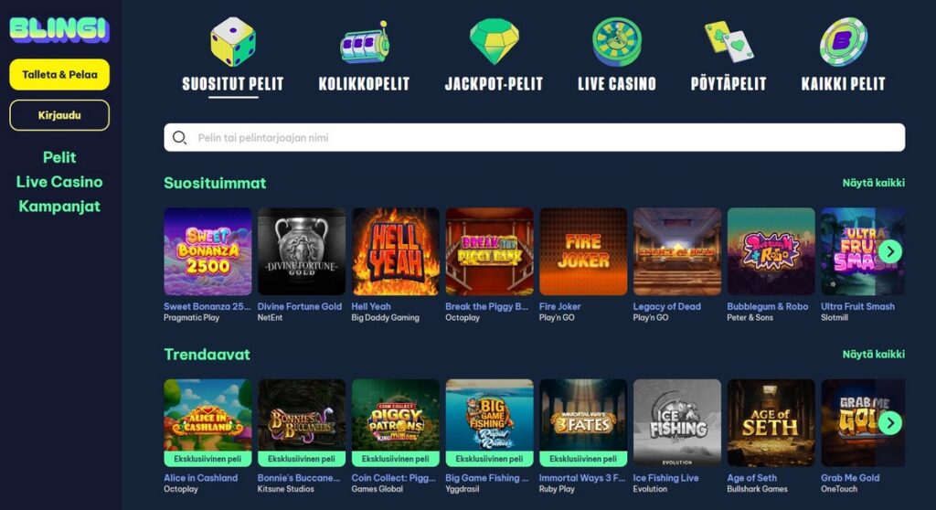 blingi casino pelit