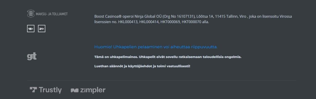 boost casino luotettava