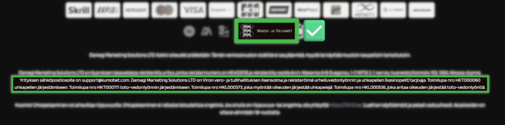 kumobet luotettavuus lisenssi