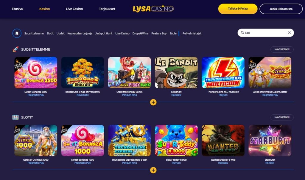 lysa casino pelit