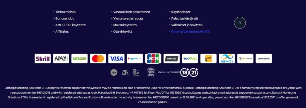 lysa casino turvallisuus