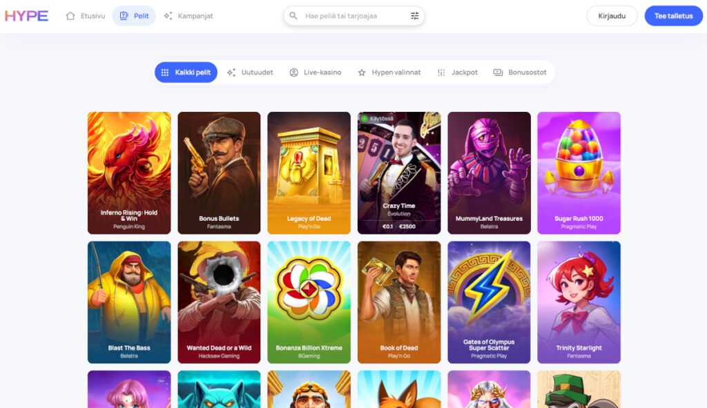 hype casino kasinopelit