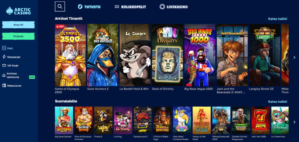 arctic casino pelit