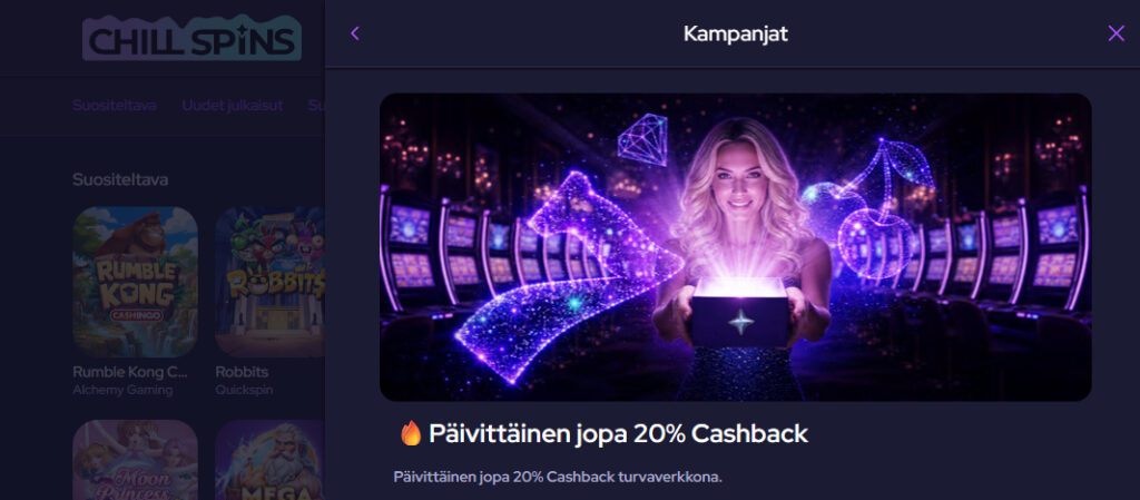 chillspins bonus cashback