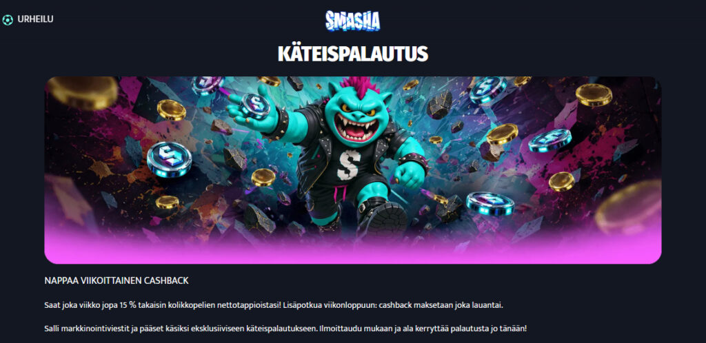 smasha bonus cashback